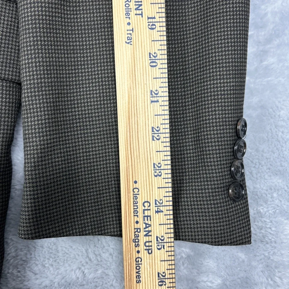 Gianfranco Ruffini Mens 46R Brown Black Houndstooth Sport Coat Blazer Wool Italy